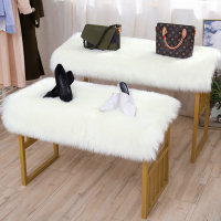 白色长毛绒地毯毛毯服装鞋店橱窗展台柜台仿羊毛装饰桌面毛毛垫子