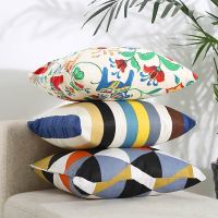 纯棉抱枕套不含芯正方形床头靠垫套子汽车靠枕椅子沙发靠背垫定制