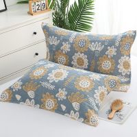 五层纱布纯棉枕巾一对装全棉柔软透气欧式加大加厚情侣成人枕头巾