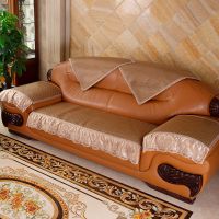 沙发垫套罩夏季凉席凉垫欧式奢华冰丝夏天款藤席布艺防滑皮坐垫子