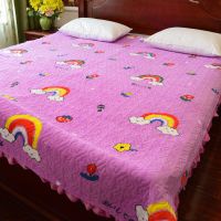 牛奶绒床盖加厚绒毛床上铺双面毛毯垫加厚夹棉珊瑚绒床单