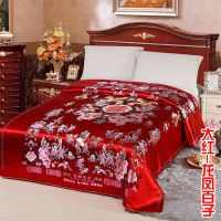 杭州丝绸七彩织锦缎被面 婚庆绸缎软缎被面子 缎子结婚被面百子图