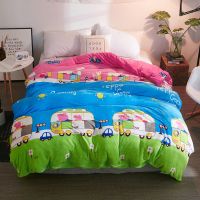 卡通儿童珊瑚绒被套单件加厚保暖法兰绒被罩女加绒冬天牛奶绒被单