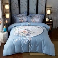 纯棉被套单件双人全棉活性大版画定位1.51.8米加厚斜纹被罩