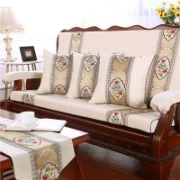 豪华带靠背红木沙发坐垫联邦木椅垫加厚硬海绵三人连体