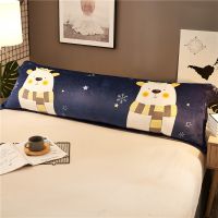 法兰绒枕套情侣枕成人抱枕加长大枕芯长款冬季卡通1.5m床双人枕头