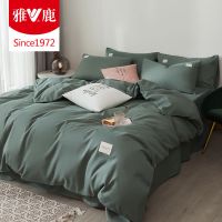 北欧风四件套水洗棉被套网红款床单学生宿舍三件套床上用品