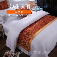 宾馆酒店床上用品宾馆酒店床尾巾床旗床尾垫床盖桌旗|勾花贡缎 同花色靠垫套50*50cm