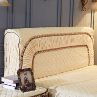 欧式软包水晶绒床头套罩皮床靠背防尘罩保护套实木弹性床头罩布艺