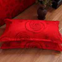枕套一对装婚庆大红枕芯套单人枕头套学生单人枕芯套子枕头壳子