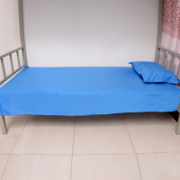 纯蓝床单单件 单人床1.2m学生宿舍1.5米宾馆机关单位蓝色褥单枕套