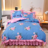 床裙款被套四件套双人磨毛床套被罩床罩情侣双人床上用品4
