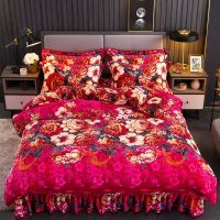 加厚保暖金貂绒四件套加绒珊瑚绒被套法兰绒貂狐绒牛奶绒床上用品