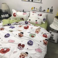 网红ins风chic潮芝麻街床单四件套卡通被套学生宿舍床上4三件套