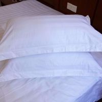 宾馆酒店床上用品酒店宾馆客房白色缎条全棉加密枕套全棉枕套