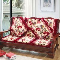 实木沙发垫加厚海绵连体组合三人红木单人坐垫带靠背老式木椅垫