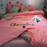 可爱么么熊水洗棉四件套ins网红公主被套床单三件套卡通床上用品