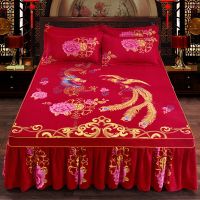 床裙床罩单件双边床套加厚磨毛公主床单保护套可配三四件套