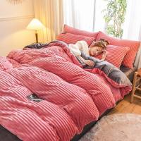 魔法绒加厚加绒四件套床上用品床单被套法兰绒珊瑚绒水晶绒三件套