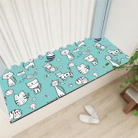 北欧阳台垫飘窗垫网红卧室窗台垫房间装饰榻榻米地垫防滑防水防晒|蓝色猫咪 宽*长200厘米(四季通用)