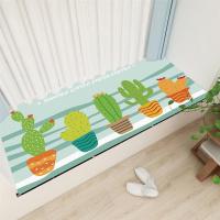 北欧阳台垫飘窗垫网红卧室窗台垫房间装饰榻榻米地垫防滑防水防晒|绿色仙人掌 宽70*长180厘米(洗可剪裁)