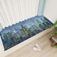 北欧阳台垫飘窗垫网红卧室窗台垫房间装饰榻榻米地垫防滑防水防晒|城市卡通 宽80*长160厘米(洗可剪裁)