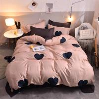 网红磨毛四件套可爱公主风被套床单简约床上用品三件套单人床裙