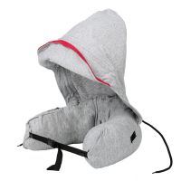 天然乳胶连帽u型枕脖子护颈枕旅行飞机颈椎枕头便携u形带帽子