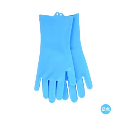 近我硅胶手套 2双  洗碗手套清洁手套蓝色薄款防滑防烫耐高温