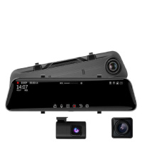 前中后三录12寸超清触摸屏后视镜记录仪K01