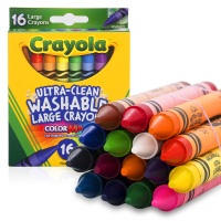 绘儿乐（Crayola）16色可水洗大蜡笔 绘画工具 儿童水溶性彩色画笔 绘画涂色蜡笔 儿童文具 52-3281
