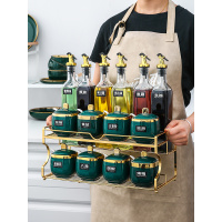 轻奢调料盒调味瓶组合套装家用陶瓷罐子厨房用品油盐酱醋瓶收纳盒