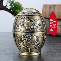 青古年年有鱼|欧式复古牙签筒手压自动式牙签盒创意礼品牙签座酒店多色可选