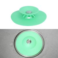 绿色1个装|厨房水池塞子过滤网水槽下水道防臭器飞碟按压地漏盖洗手盆堵漏塞