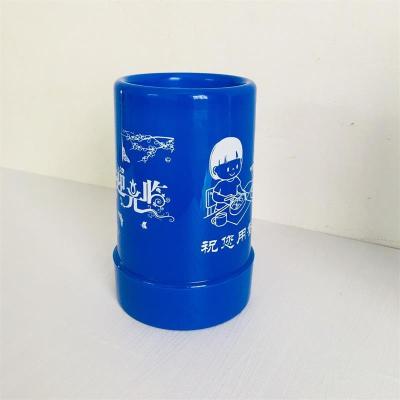 蓝色带图 1个|塑料筷筒饭店筷笼餐馆筷子篓面馆筷子筒商用印logo家用筷子盒