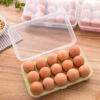 小号15格鸡蛋盒-2个|加大号30格鸡蛋收纳盒厨房可叠加冻饺子收纳盒家用多层冰箱蛋托格