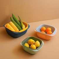 双层家用塑料篮洗菜篮洗水果篮厨房淘菜洗菜盆密孔多用篮