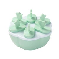 6只装二代圆形绿色雪糕模|做冰淇淋雪糕模具网红自制作冰棒模具diy冰糕家用儿童冰格冰棍盒
