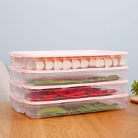 粉色 [大号]1个底+1个盖子|饺子盒厨房家用水饺盒冰箱保鲜收纳盒塑料冷冻托盘馄饨盒pp5材质