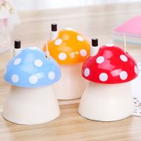 橙色小蘑菇 500牙签|卡通蘑菇牙签筒手压自动可爱牙签盒家用简约客厅牙签罐便携牙签盒