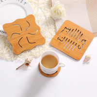 l200 木质卡通隔热垫餐桌垫防滑锅垫创意垫子茶杯垫碗垫杯垫餐垫