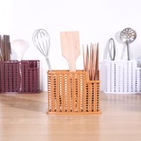 白色+紫色|厨房筷子架餐具收纳盒家用沥水免打孔多功能筷子篓筷子筒筷子盒子