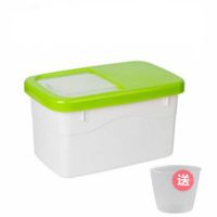 绿色 20斤(关注店铺送量杯)|加厚米桶塑料储米箱面粉桶防虫防潮带盖15斤20斤25斤家用厨房储物