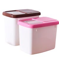 颜色随机 20斤(关注店铺送量杯)|加厚米桶塑料储米箱面粉桶防虫防潮带盖15斤20斤25斤家用厨房储物