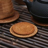 藤编杯垫越南秋藤壶垫茶垫铁壶隔热垫茶道杯托养壶垫紫砂壶托茶具