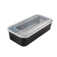 闪亮家筷子盒[黑色]|家用筷子盒沥水托架防尘带盖厨房餐具收纳盒勺叉筷笼多层分格筷筒