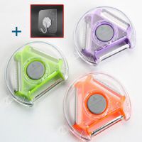 削皮神器[2个+2粘钩]|水果刀削皮刀多功能刮皮刀刨刀三合一削皮器家用削土豆抖音同款刀