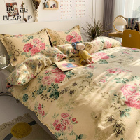 熊起家纺2021纯棉四件套全棉家用床单被罩学生宿舍床上用品双人夏季套件