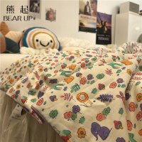 熊起家纺2021ins韩式小清新碎花夏凉被单双人夏季薄被子空调被少女心1.5m被芯