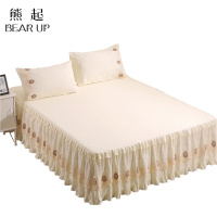 熊起家纺2021新款床罩蕾丝床裙单件荷叶花边裙式防滑公主床套1.8m防尘罩保护套